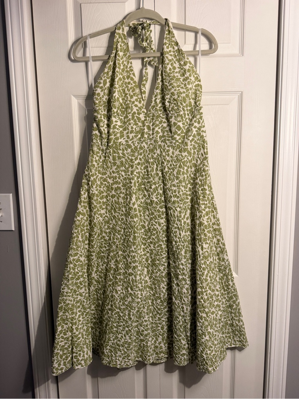 Vintage 100% cotton halter J.crew dress.green size 14